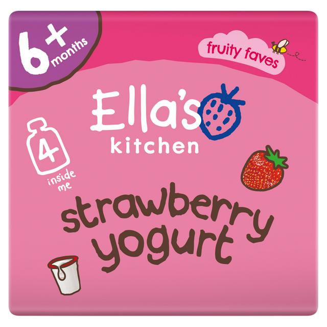 Ella's Kitchen Organic Greek style strawberry yogurt 4x90g