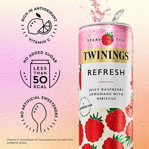 Twinings 250ml Refresh Juicy Raspberry Lemonade with Hibiscus Sparkling Tea - gallery image 3