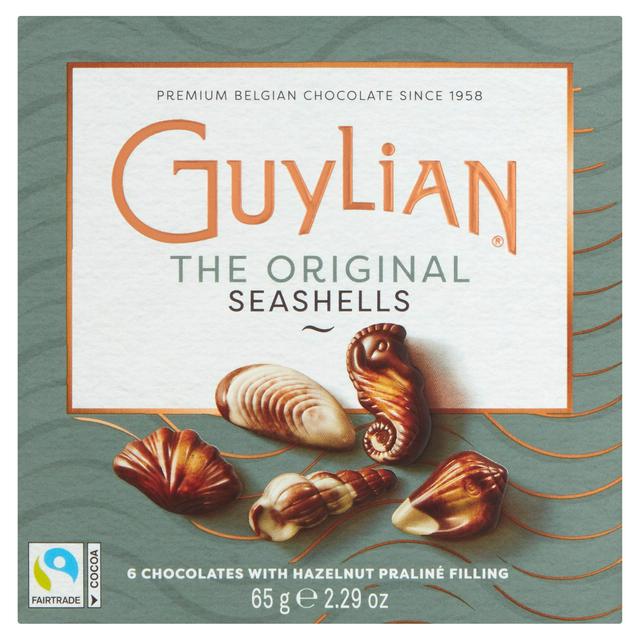 Guylian Fairtrade the Original Seashells Chocolates with Hazelnut Praliné Filling x6 65g - gallery image 1