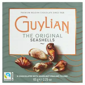 Guylian Fairtrade the Original Seashells Chocolates with Hazelnut Praliné Filling x6 65g