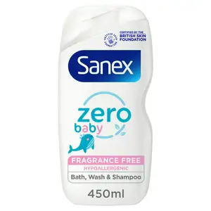 Sanex Zero% Hypoallergenic Baby Bath Foam & Shampoo 450ml