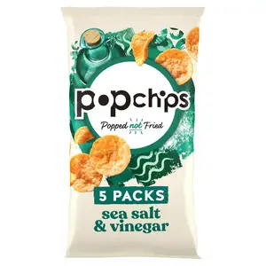 Popchips Sea Salt & Vinegar Multipack Crisps x5