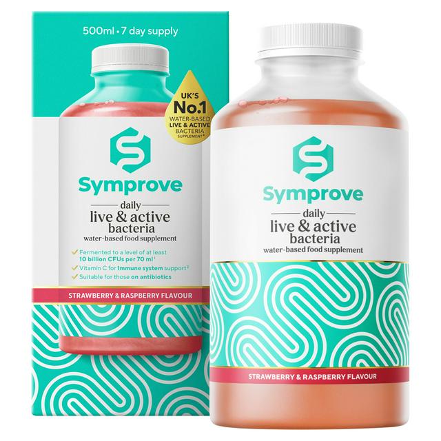 Symprove Strawberry & Raspberry Flavour Water Based Food Supplement 500ml - gallery image 1