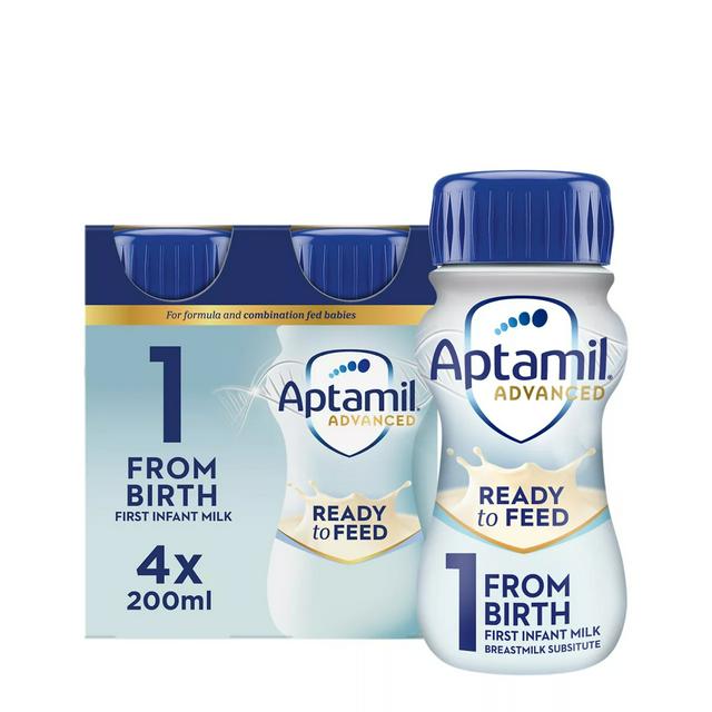 Aptamil Advanced First Infant Milk From Birth 4x200ml Sainsbury's