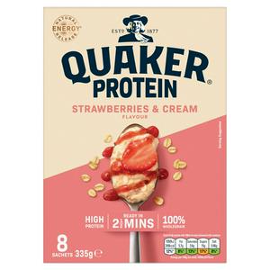 Quaker High in Protein Strawberries & Cream Porridge Sachets...