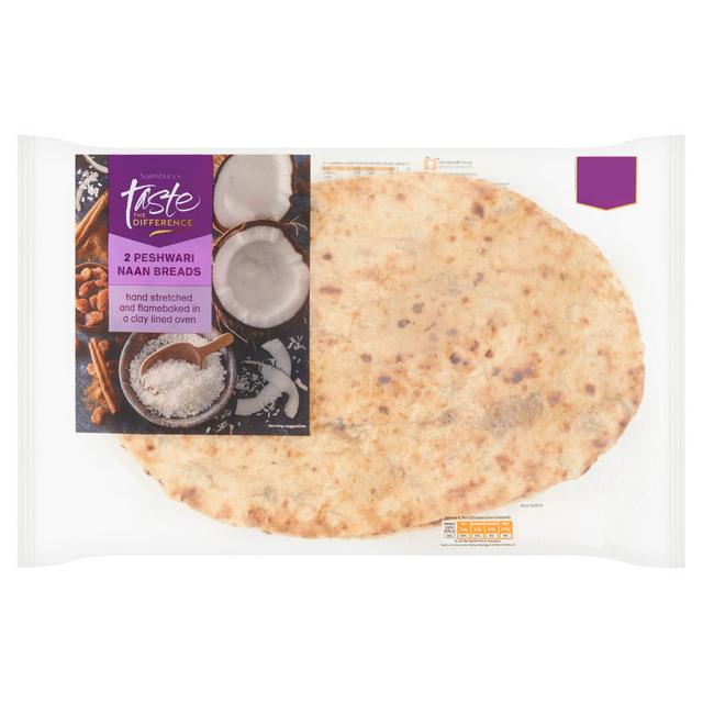 Taste the Difference Sainsbury's Peshwari Naan, Taste the Difference x2 360g