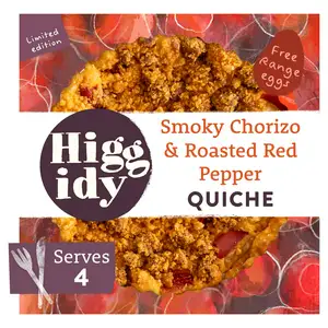 Higgidy Smoky Chorizo & Roasted Red Pepper Quiche with Spicy Nduja 400g