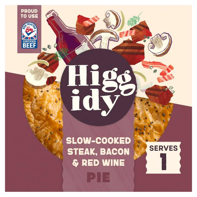 Higgidy Slow Cooked Steak, Red Wine & Bacon Pie 200g - gallery image 1