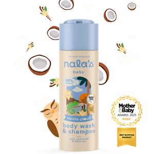 Nala's Baby Vanilla Cloud Body Wash & Shampoo with Oats Camomile Hibiscus 200ml - gallery image 2