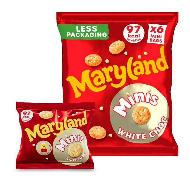 Maryland 6 Cookies Minis White Multipacks Chocolate Chip - gallery image 1