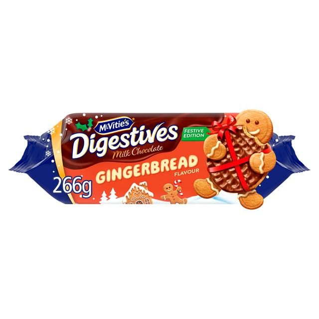 McVitie's Digestives 266g Gingerbread Chocolate Biscuit, Festive Edition - gallery image 1