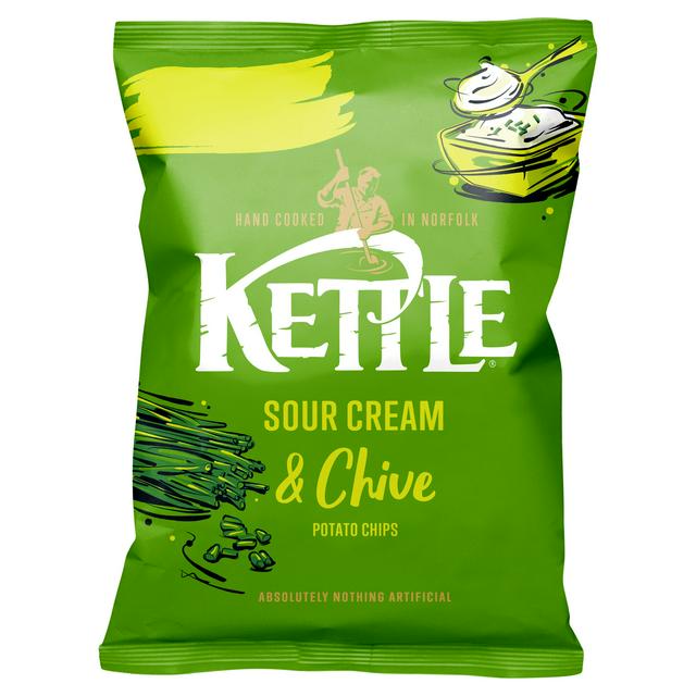 Kettle Sour Cream & Chive Potato Chips 130g - gallery image 1