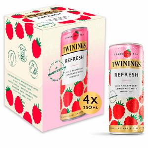 Twinings Sparkling Tea Refresh Juicy Raspberry Lemonade with Hibiscus 4 x 250ml - gallery image 2