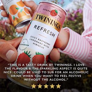 Twinings Sparkling Tea Refresh Juicy Raspberry Lemonade with Hibiscus 4 x 250ml - gallery image 5