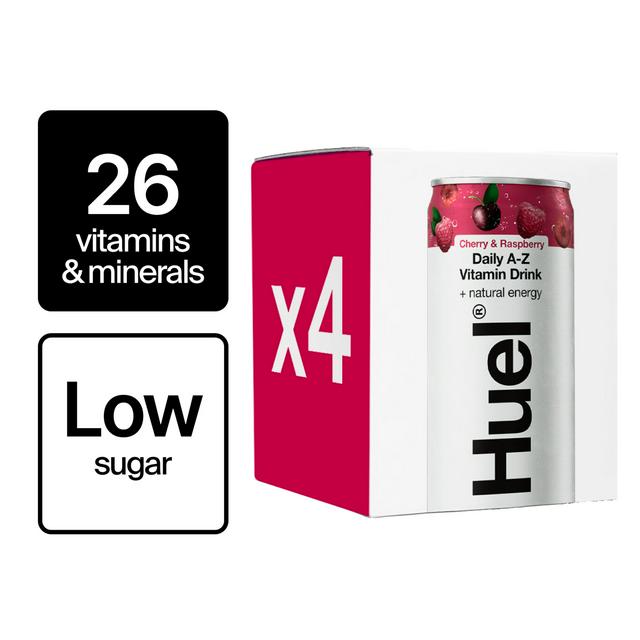 Huel Cherry & Raspberry Daily A-Z Vitamins 4 x 330ml - gallery image 1