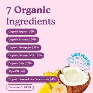Little Freddie Organic Good for Brains Coconut & Tropical Fruits Baby Food Pouch with Omega 3 6+ Months 90g - gallery image 3