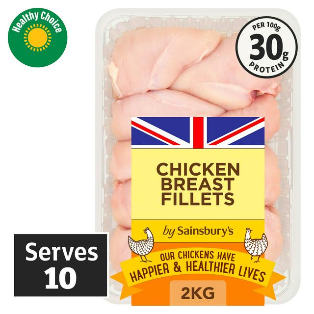 Sainsburys Sainsbury's 2kg British Fresh Skinless & Boneless Chicken Breast Fillets