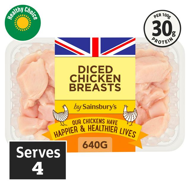 Sainsburys Sainsbury's 640g British Diced Chicken Breasts