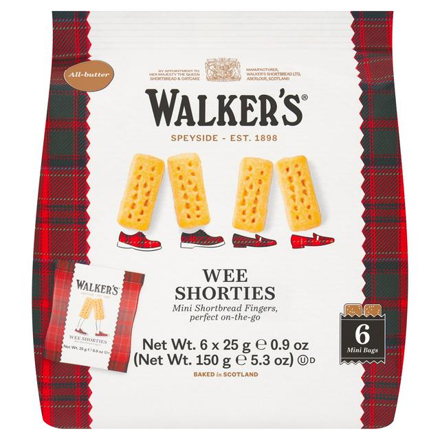 Walker's Wee Shorties Mini Shortbread Fingers 6x25g - gallery image 1
