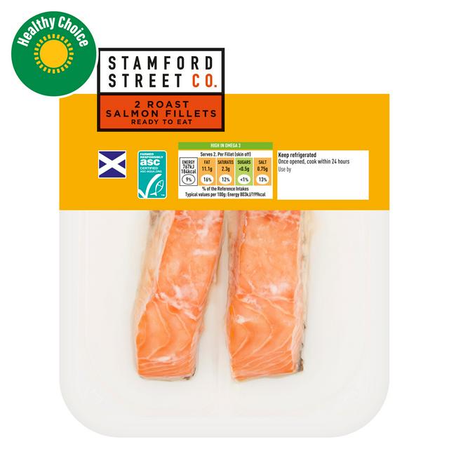 Stamford Street Co. Ready to Eat ASC Roast Salmon Fillets x2 185g - gallery image 1