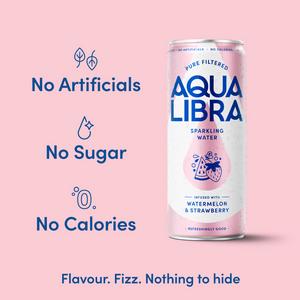 Aqua Libra Infused with Watermelon & Strawberry Sparkling Water 4 x 330ml - gallery image 3