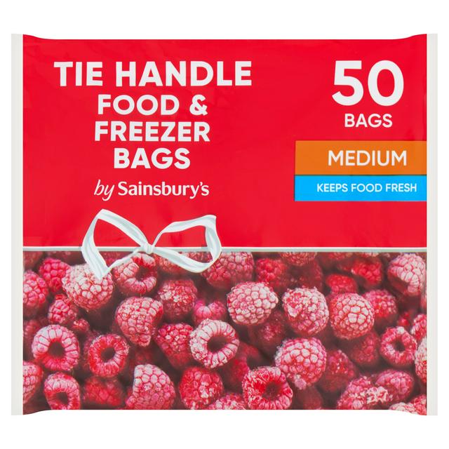 Sainsburys Sainsbury's Medium Tie Handle Food & Freezer Bags x50