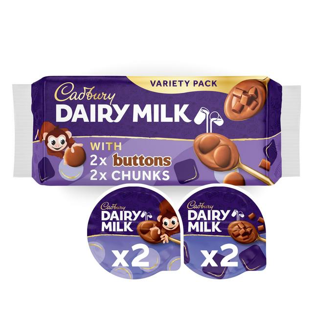 Cadbury Dairy Milk Buttons & Chunks Chocolate Desserts 4x75g - gallery image 1