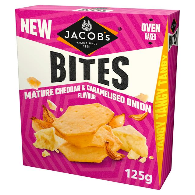 Jacob's Bites Mature Cheddar & Onion Crackers 125g - gallery image 1