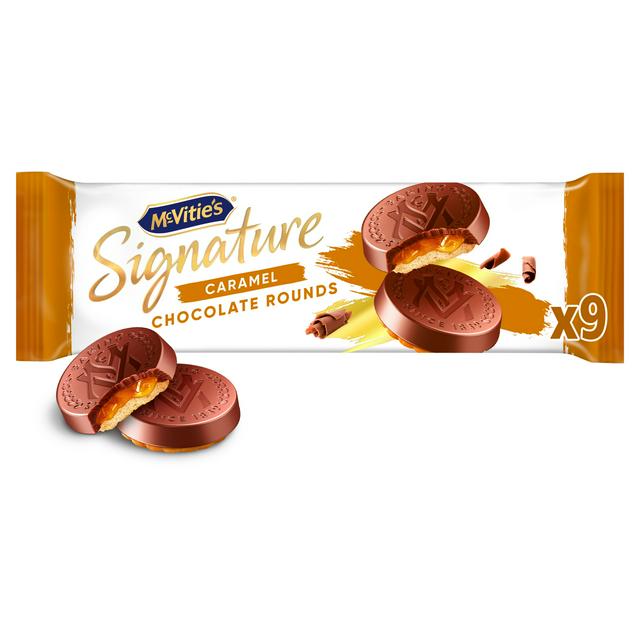 McVitie's Signature Caramel Chocolate Rounds Biscuits 109g - gallery image 1