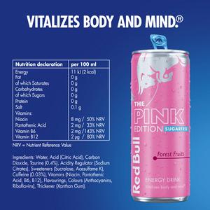 Red Bull Energy Drink Sugar Free Pink Edition Forest Fruits 4x250ml - gallery image 3