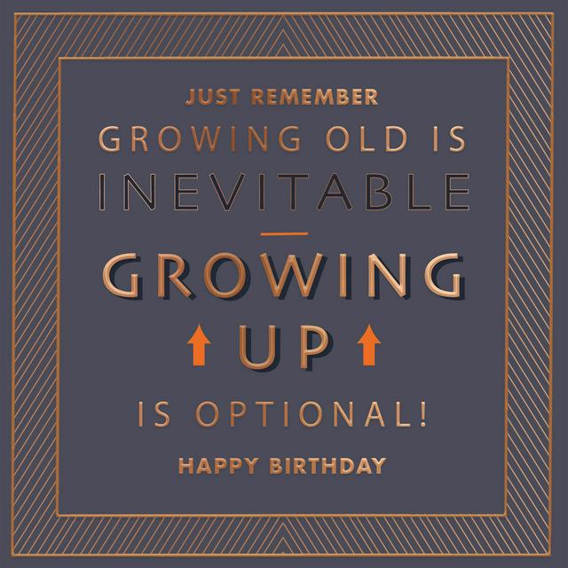 Sainsburys Carte Blanche Birthday Humour Growing Old is Inevitable Design Greeting Card