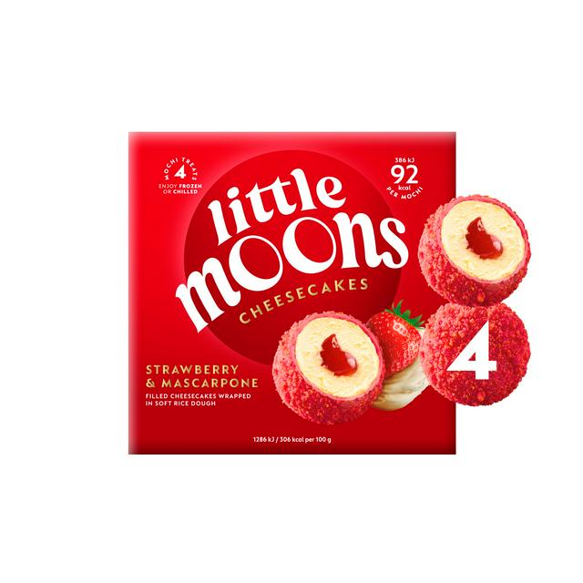 Little Moons Strawberry & Mascarpone Cheesecakes 4x30g - gallery image 1