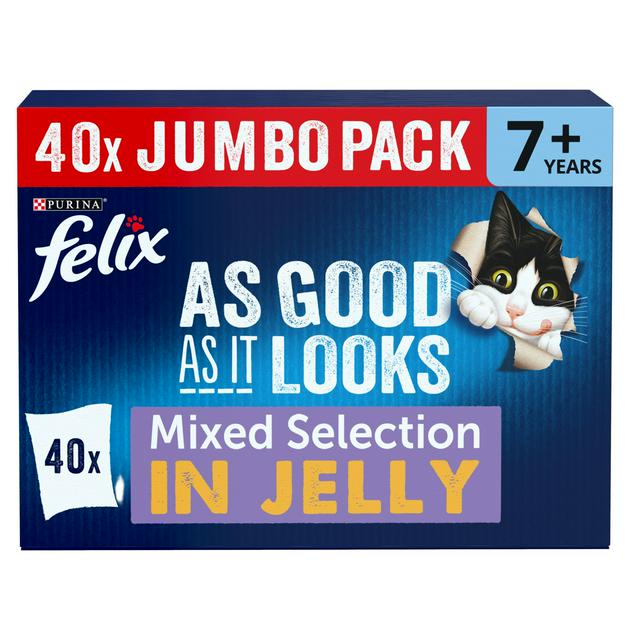 Felix As Good As it Looks Senior 7+ Mixed in Jelly Wet Cat Food 40 x 85g - gallery image 1