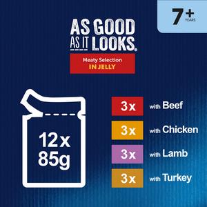 Felix As Good As it Looks Senior 7+ Meat in Jelly Wet Cat Food 12 x 85g - gallery image 2