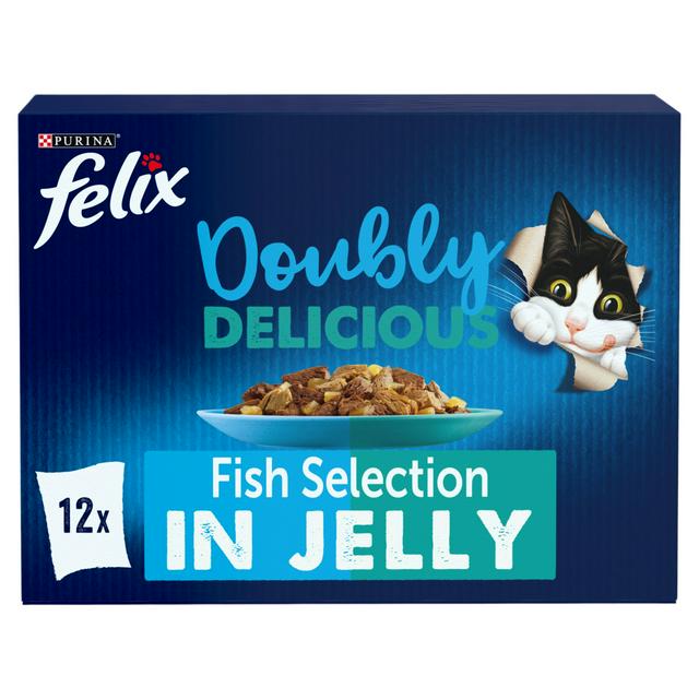 Felix Doubly Delicious Fish Selection in Jelly Wet Cat Food 12 x 85g - gallery image 1