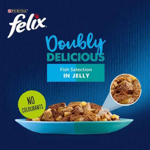 Felix Doubly Delicious Fish Selection in Jelly Wet Cat Food 12 x 85g - gallery image 2