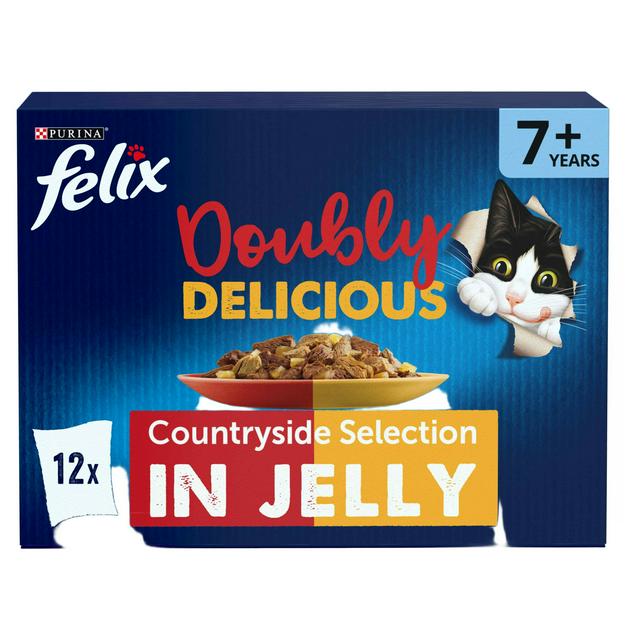 Felix Doubly Delicious 7+ Meat Countryside Selection in Jelly Wet Cat Food 12x85g
