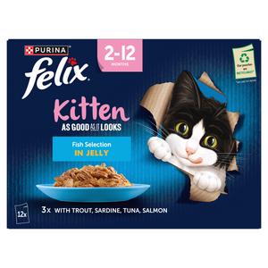Felix As Good As it Looks Kitten Fish in Jelly Wet Cat Food 12 x 85g - gallery image 5
