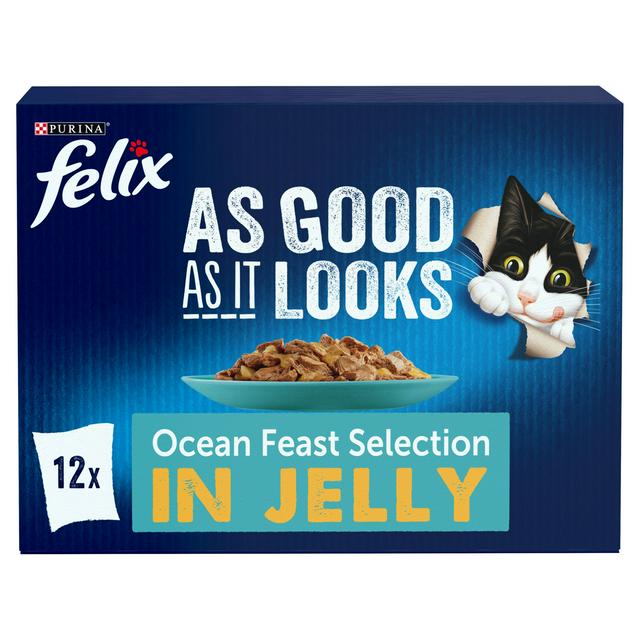 Felix As Good As it Looks Ocean Feasts Wet Cat Food 12 x 85g - gallery image 1