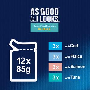 Felix As Good As it Looks Ocean Feasts Wet Cat Food 12 x 85g - gallery image 4