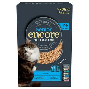 Encore Senior 7+ Fish Selection in Jelly Dry Cat Food 5 x 50g - video