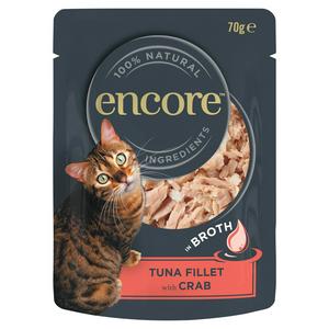 Encore Tuna Fillet with Crab in Broth Dry Cat Food 70g - video