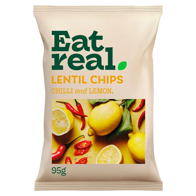 Eat Real Chilli & Lemon Lentil Chips Sharing 95g - gallery image 1