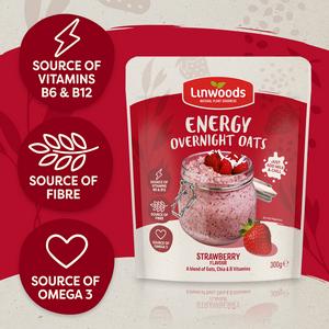 Linwoods 300g Strawberry Flavour Energy Overnight Oats - gallery image 4