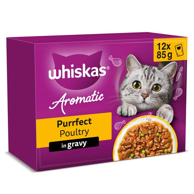 Whiskas 1+ Aromatic Purrfect Poultry Selection Wet Cat Food Pouches 12 x 85g - gallery image 1