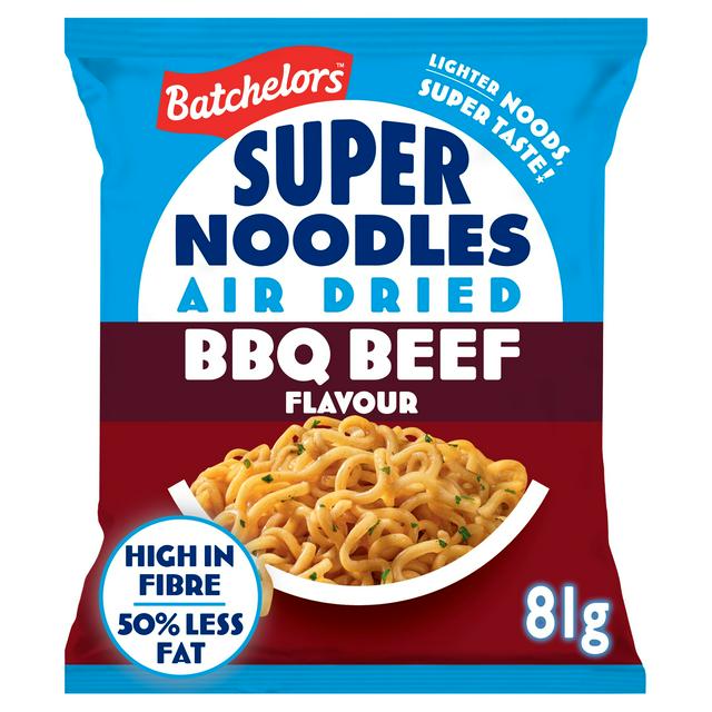 Batchelors Super Noodles Air Dried Low Fat BBQ Beef Flavour Instant Noodles 81g - gallery image 1