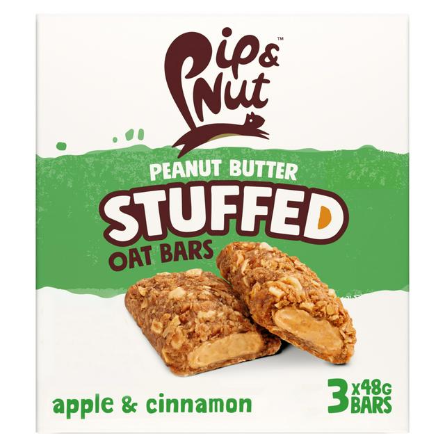 Pip & Nut Peanut Butter Stuffed Oat Bar Apple & Cinnamon 3 x 48g - gallery image 1