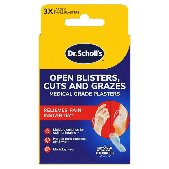 Dr Scholls Dr Scholl's Open Blisters Cuts and Grazes Medical Grade Plasters Large & Small 6 pack