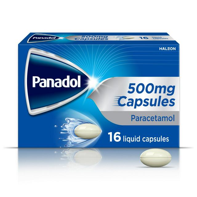 Panadol Paracetamol Liquid Capsules Fast Pain Relief x16 500mg - gallery image 1