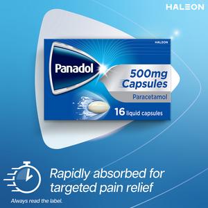 Panadol Paracetamol Liquid Capsules Fast Pain Relief x16 500mg - gallery image 3